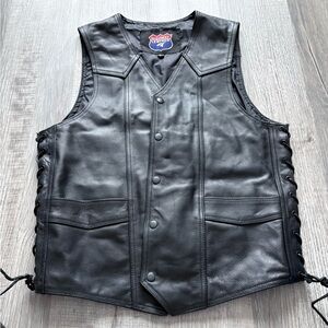 Highway Leather black vest size L